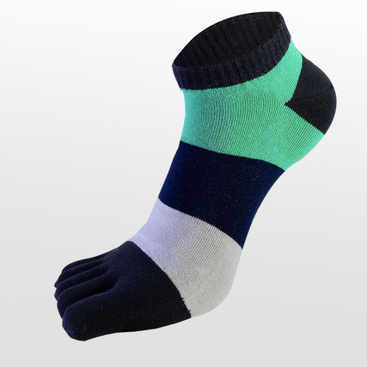 Prstové ponožky Stripe Five Finger Athletic Cotton Man Beh 5 Toe Socks Men