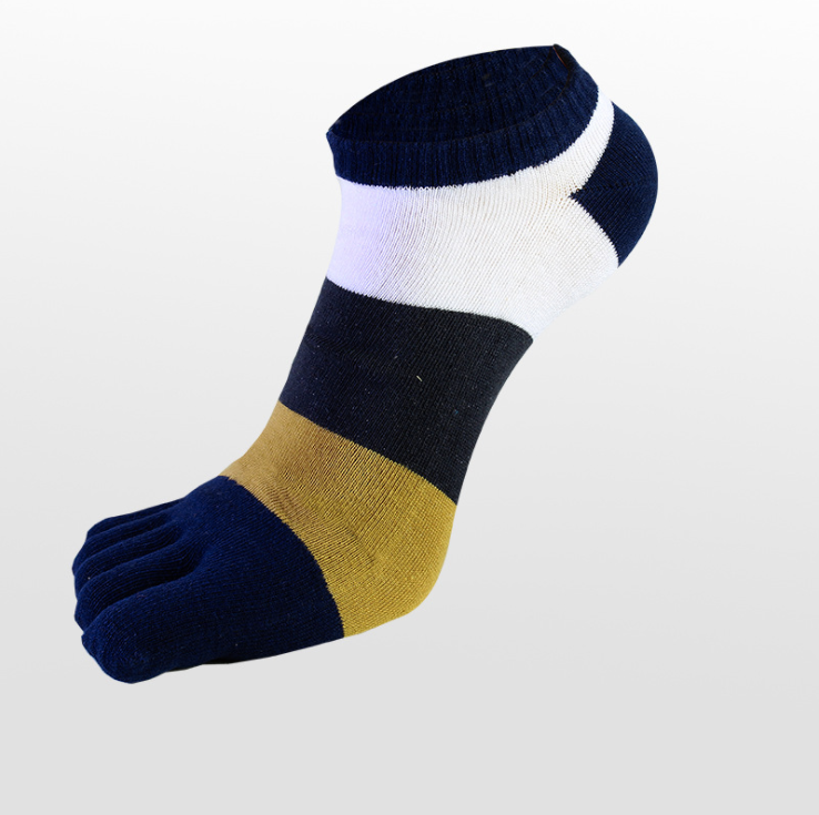 Prstové ponožky Stripe Five Finger Athletic Cotton Man Beh 5 Toe Socks Men