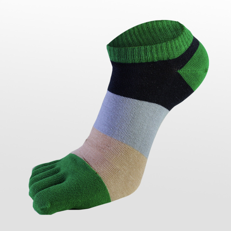 Prstové ponožky Stripe Five Finger Athletic Cotton Man Beh 5 Toe Socks Men